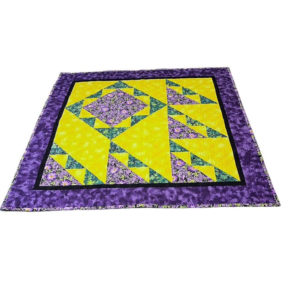 One of a Kind Handmade Wall Hanging, Lap Quilt, Baby Quilt, Table Top 42”x40”